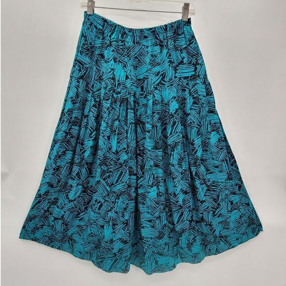 Secrets Vintage Geometric  V-neck Sweatshirt Shirt Pleated‎ Maxi 2 Piece Outfit - Picture 4 of 16